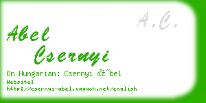 abel csernyi business card